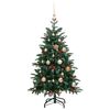vidaXL Artificial Hinged Christmas Tree 150 LEDs & Ball Set 59.1"