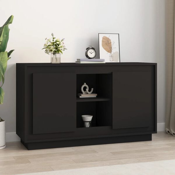 vidaXL Sideboard Black Engineered wood Medium Sideboard Rectangular