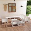 vidaXL 12 Piece Patio Lounge Set White Solid Pinewood