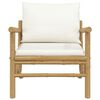 vidaXL Garden Chair Cream Cushions Bamboo, Polyester, Foam, PP Cotton