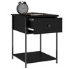 vidaXL Bedside Table Set of 2 Black Engineered wood, Iron