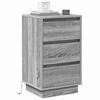 vidaXL Bedside Cabinet Grey 15.35 x 13.58 x 25.59 in Engineered wood