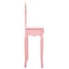 vidaXL Dressing Table with Stool Pink 25.6x14.2x50.4" Paulownia Wood MDF
