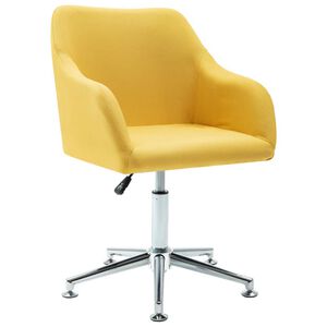 vidaXL Office Chair Yellow Polyester, Plywood, Steel Adjustable