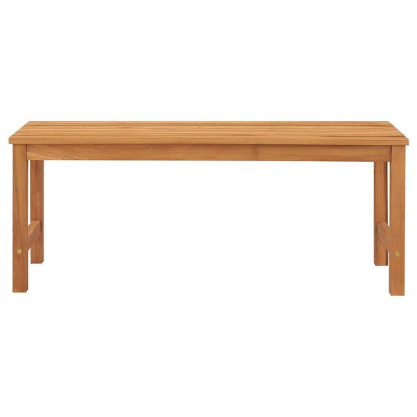 vidaXL Bench Brown Solid Teak Wood 45 in Strong Bench Rectangular