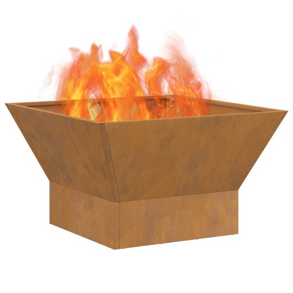 vidaXL Fire Pit Brown 23.62 x 23.62 x 13.78 in Steel
