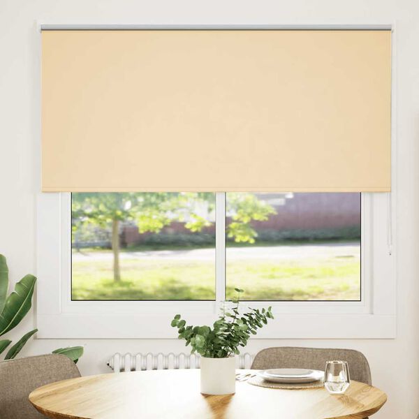 vidaXL Roller Blind Beige 100% Polyester, Aluminum 63 x 68.9 in