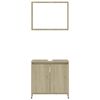 vidaXL Bathroom Furniture Set Sonoma Oak Engineered Wood Standard