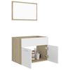 vidaXL Bathroom Furniture Set White and Sonoma Oak Engineered wood Medium