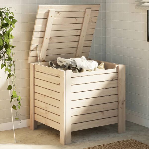 vidaXL Storage Box Natural wood Solid pine wood (untreated) Medium