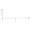 vidaXL Bed Frame White Powder-Coated Steel King Single Bed Frame