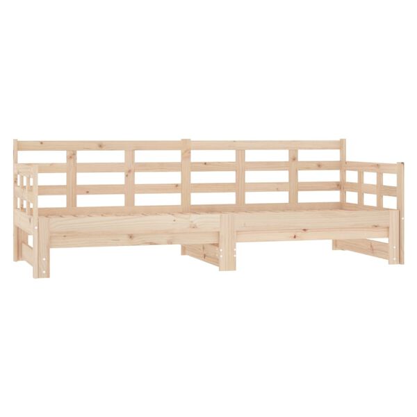 vidaXL Pull-out Day Bed Natural wood Solid Pine Wood