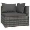 vidaXL Garden Lounge Set Grey with Anthracite Cushions