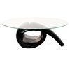 vidaXL Coffee Table High gloss black Toughened glass, fiberglass Modern