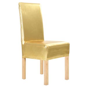 vidaXL Chair Cover Set of 6 Gold 90% polyester and 10% elastane