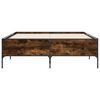 vidaXL Bed Frame Smoked Oak Engineered Wood and Steel Full Bed Frame