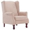vidaXL Armchairs Cream Polyester fabric, Wooden frame Standard Armchair