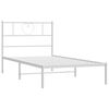 vidaXL Bed Frame White Powder-Coated Steel 35.4x74.8 in Bed Frame