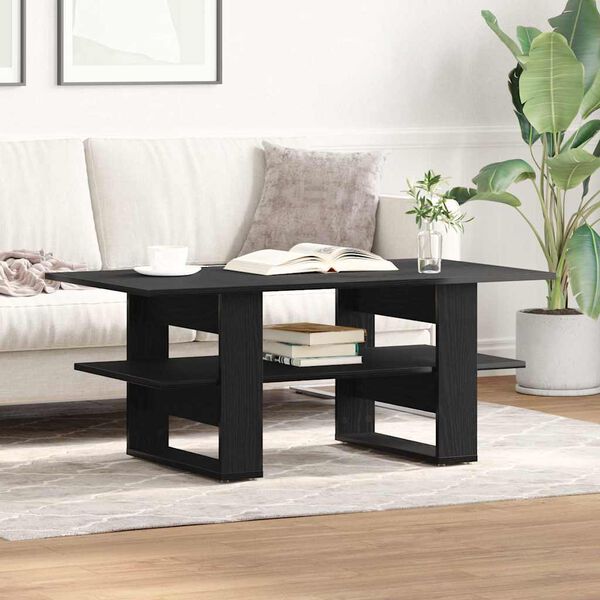 vidaXL Coffee Table Black Oak 40.16 x 21.65 x 16.54 in Engineered Wood
