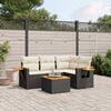 vidaXL Garden Sofa Set Black PE rattan Large Adjustable Feet