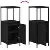 vidaXL Bathroom Furniture Set with Shelf 5 pcs Black 76.5 x 35 x 95 cm