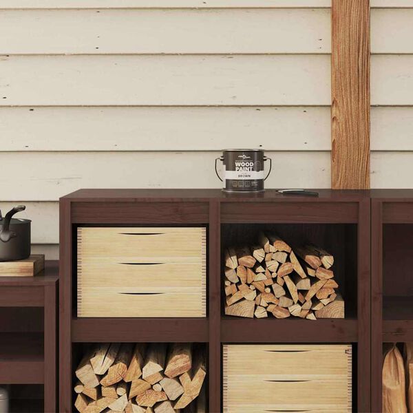 vidaXL Wood Paint Brown 6.50 x 6.50 x 6.30 in Wall Print