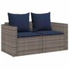 vidaXL 5 Piece Patio Sofa Set with Cushions Stackable Gray Poly Rattan