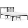 vidaXL Bed Frame Black Powder-Coated Steel Small Double Bed Frame