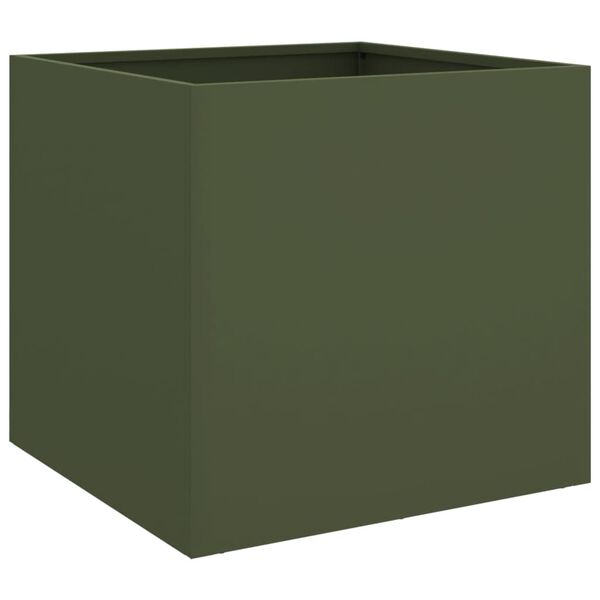 vidaXL Planter Olive green Cold-rolled steel Small Decorative Inlays