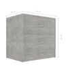 vidaXL Bedside Cabinet Set of 2 Concrete Grey Engineered Wood