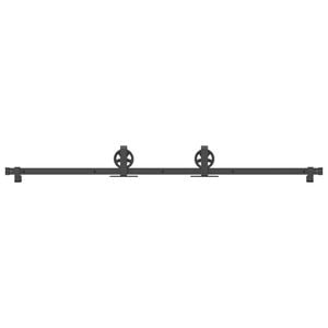 vidaXL Sliding Door Hardware Kit 72.0 " Steel Black