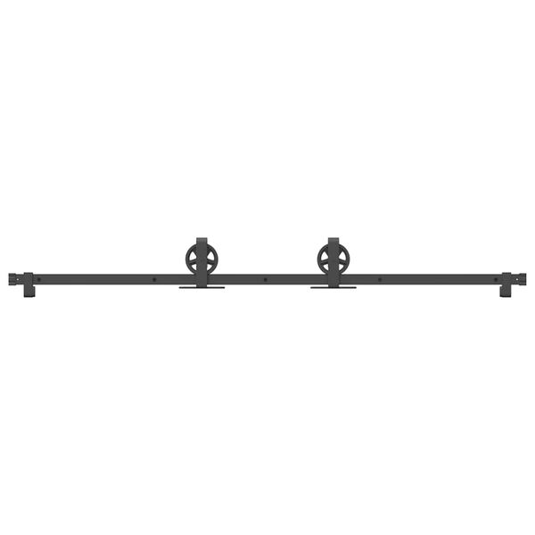 vidaXL Sliding Door Hardware Kit 72.0 " Steel Black