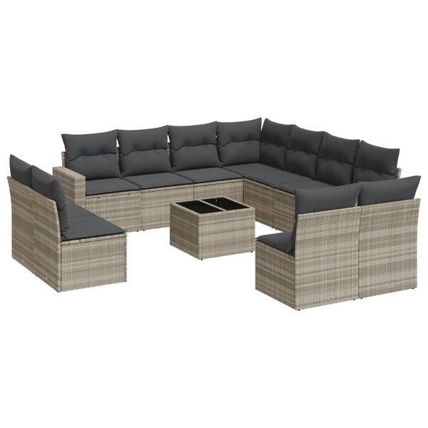 vidaXL Garden Sofa Set Light Grey, Dark Grey