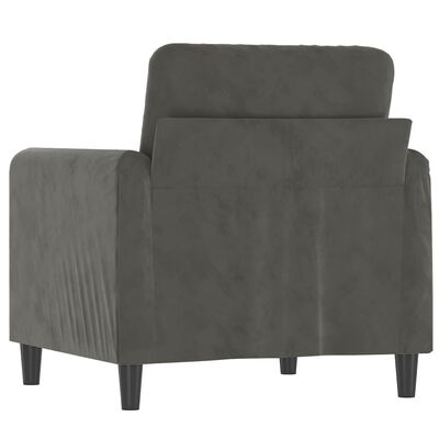 vidaXL Sofa Chair Dark Gray 23.6" Velvet