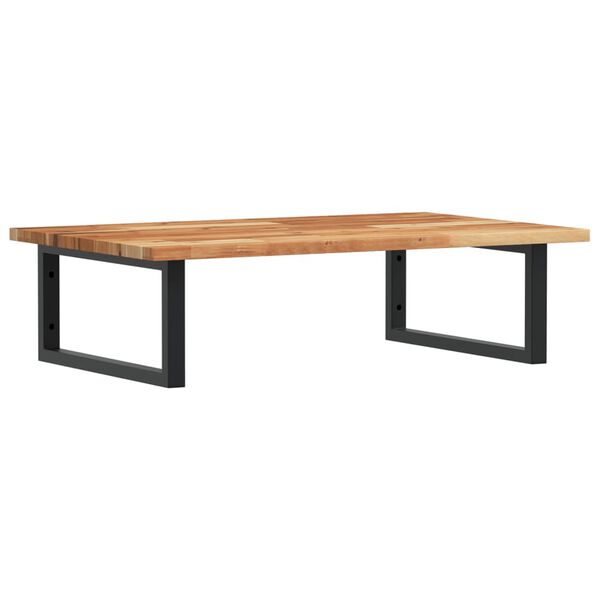 vidaXL Basin Shelf Natural wood and black Solid acacia wood, Steel