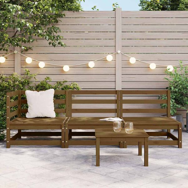 vidaXL Garden Lounge Set Honey Brown Solid pinewood Modular