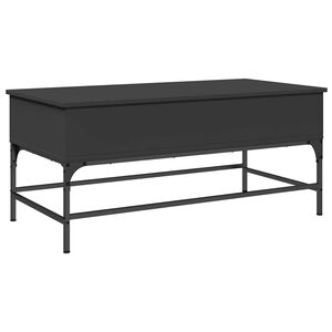 vidaXL Coffee Table Black Engineered Wood, Metal 39.4x19.7x17.7 in