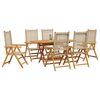 vidaXL Garden Dining Set 7 pcs Beige Solid acacia wood and poly rattan