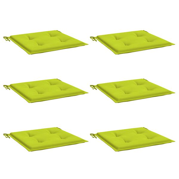 vidaXL Patio Chair Cushions 6 pcs Bright Green 15.7x15.7x1.6" Oxford Fabric
