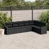 vidaXL Garden Sofa Set Black PE rattan Large UV-resistant materials