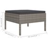 vidaXL Garden Lounge Set Gray PE rattan, powder-coated steel, polyester