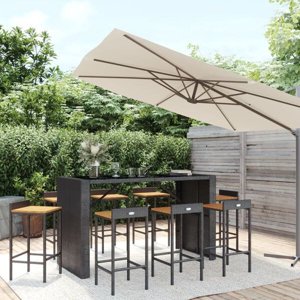 vidaXL Garden Bar Set Black