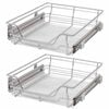 vidaXL Pull-Out Wire Baskets 2 pcs Silver 19.7"