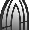 vidaXL Garden Mirror Black Iron, Glass 27.6 x 11.8 in Decorative Inlays