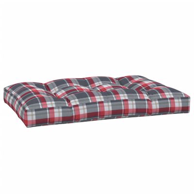 vidaXL Pallet Cushion Red Check Pattern 47.2"x31.5"x4.7" Fabric