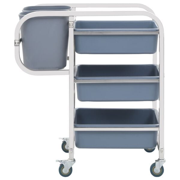 vidaXL Kitchen Cart with Plastic Containers 32.3x17.1x36.6"