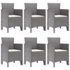 vidaXL Garden Dining Set 7 pcs Light Grey Polt rattan