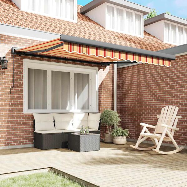 vidaXL Retractable Awning Yellow and White