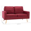 vidaXL Sofa Wine Red Fabric (100% polyester), solid pine wood, rubberwood