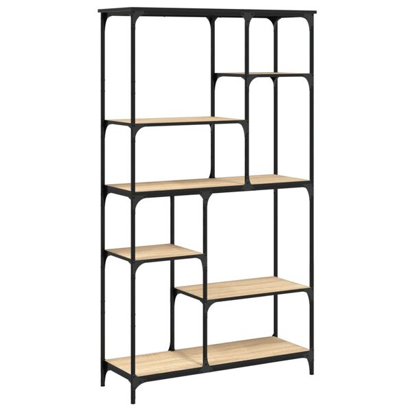 vidaXL Bookshelf Sonoma oak Engineered wood, Steel 39 x 14 x 69.3 in